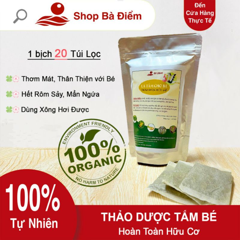 Lá Tắm Bé Thảo Dược | 20 Lần Tắm -sp Handmade | Hết Rôm Sảy, Mẩn Ngứa, Hăm, Mề Đay... | Lá Tắm Bé Sơ Sinh - Shop Bà Điểm