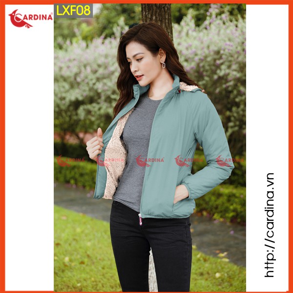 Áo khoác lông cừu nữ CARDINA chất gió xước 2 lớp cao cấp siêu nhẹ siêu ấm LXF. | BigBuy360 - bigbuy360.vn