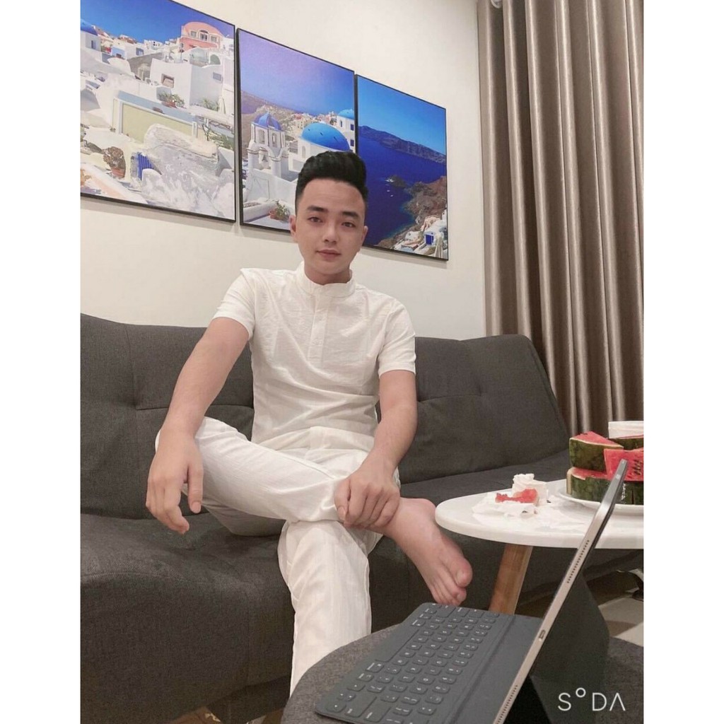 ( Ảnh Thật - Video Thật ) BỘ ĐŨI NAM Quần Dài Áo Cộc ( Mát - Nhẹ Như Không) chất vải đũi cao cấp | BigBuy360 - bigbuy360.vn