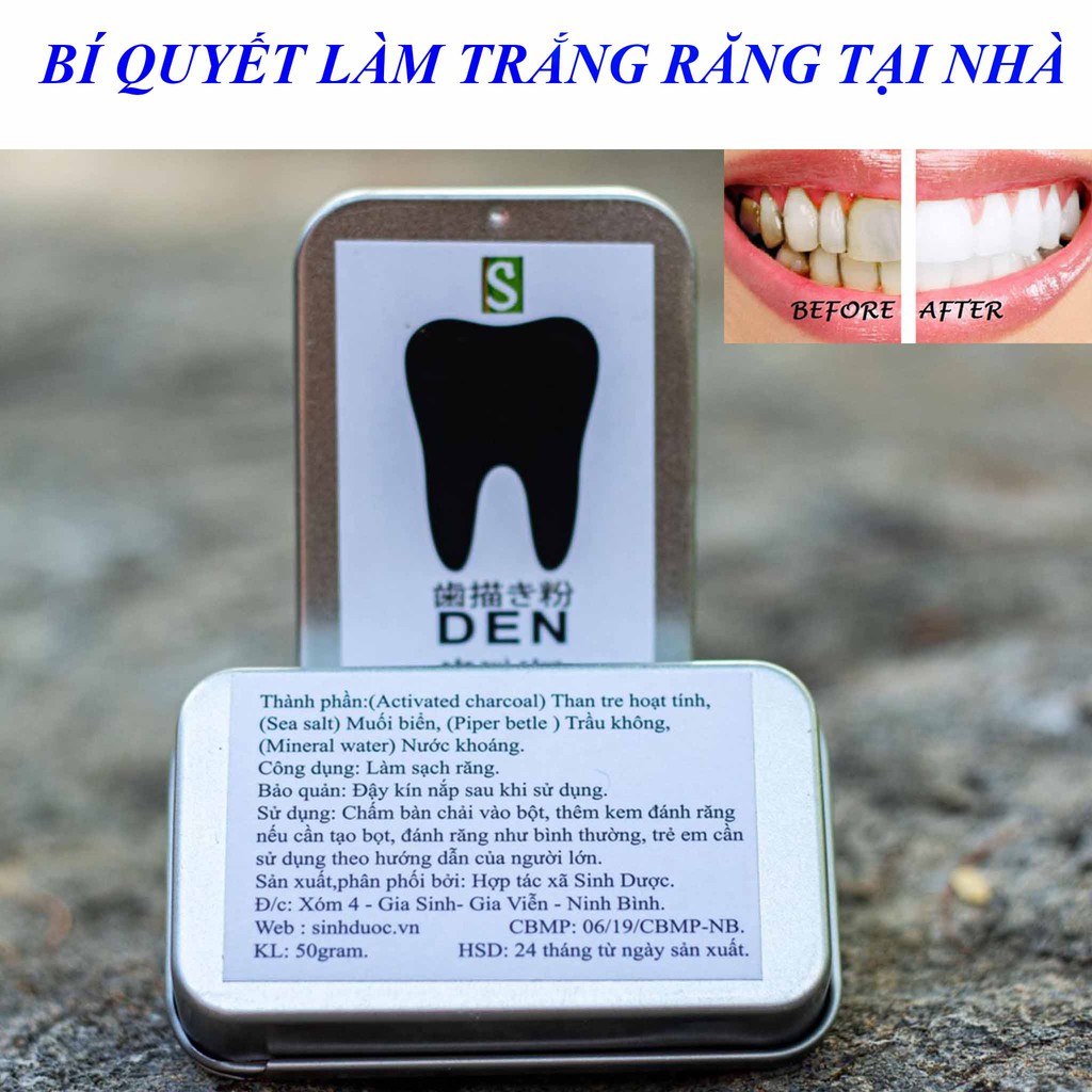 Bột Chà Trắng Răng Than Hoạt Tính Sinh Dược - Sạch Mảng Bám, Giảm Hôi Miệng