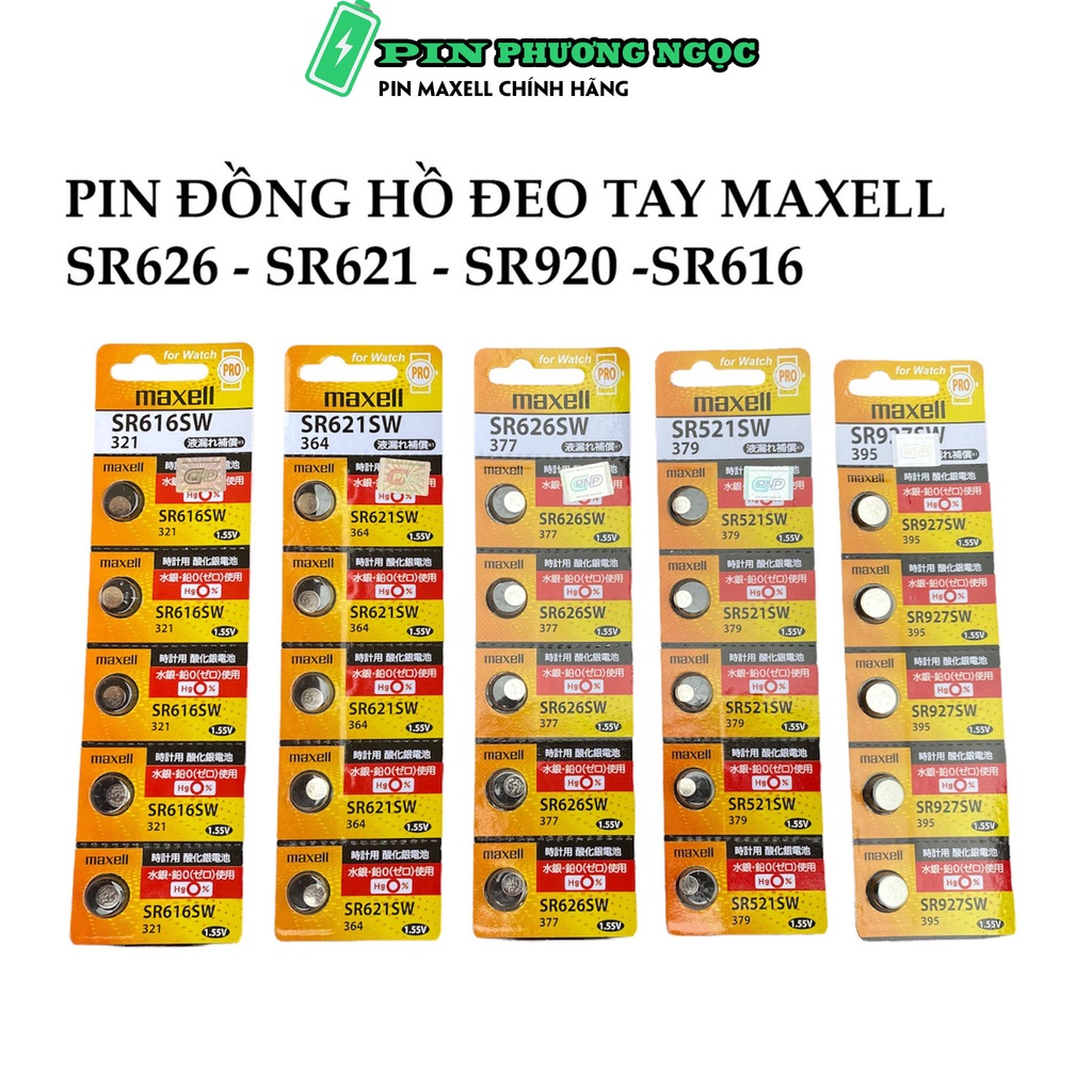 Pin Maxell SR626SW /SR621SW /SR716SW /SR521SW /SR616SW /SR516SW /SR721SW /SR920SW thay pin đồng hồ đeo tay
