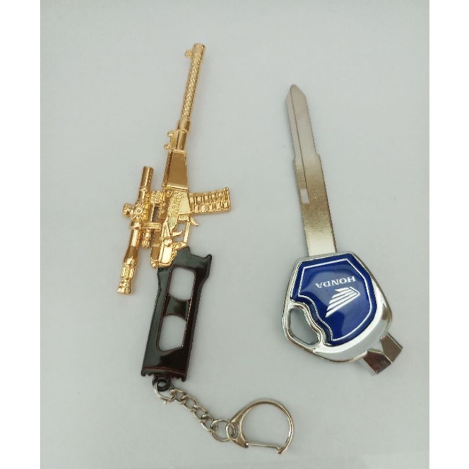 Phôi chìa khóa hợp kim inox xe Vision , Wave RSX + móc khóa PUBG