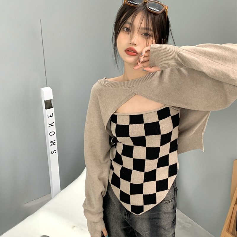 Set áo 2 dây và áo thun tay dài thời trang mùa thu cho nữ