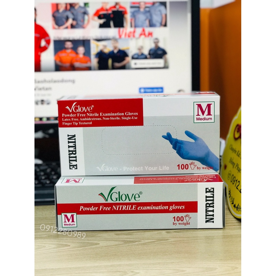 Găng tay y tế không bột VGlove chính hãng 1 hộp 50 đôi hàng mới _ Hình chụp thật