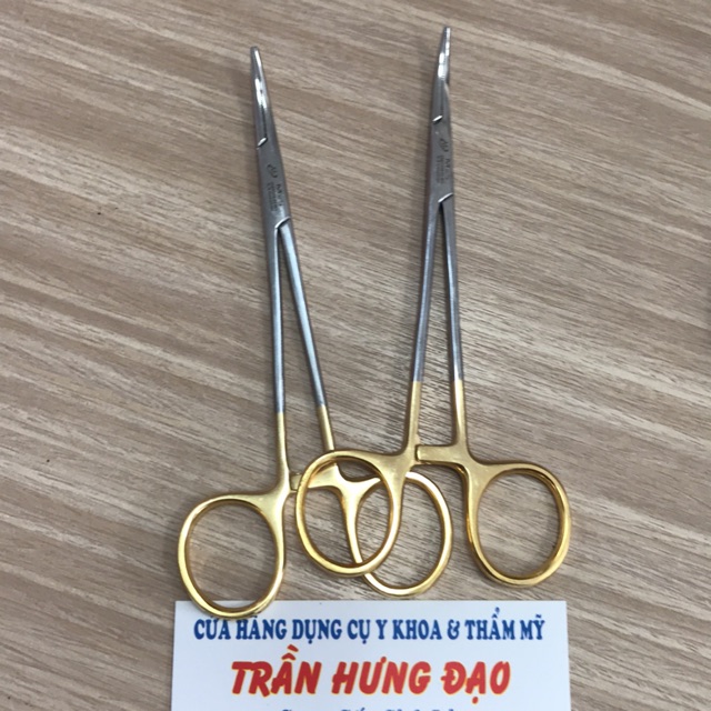 Pen y tế chuôi vàng 14cm (cong)
