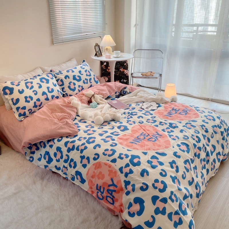 Bộ chăn ga gối Cotton Poly hoạ tiết Da Beo MÂY BEDDING