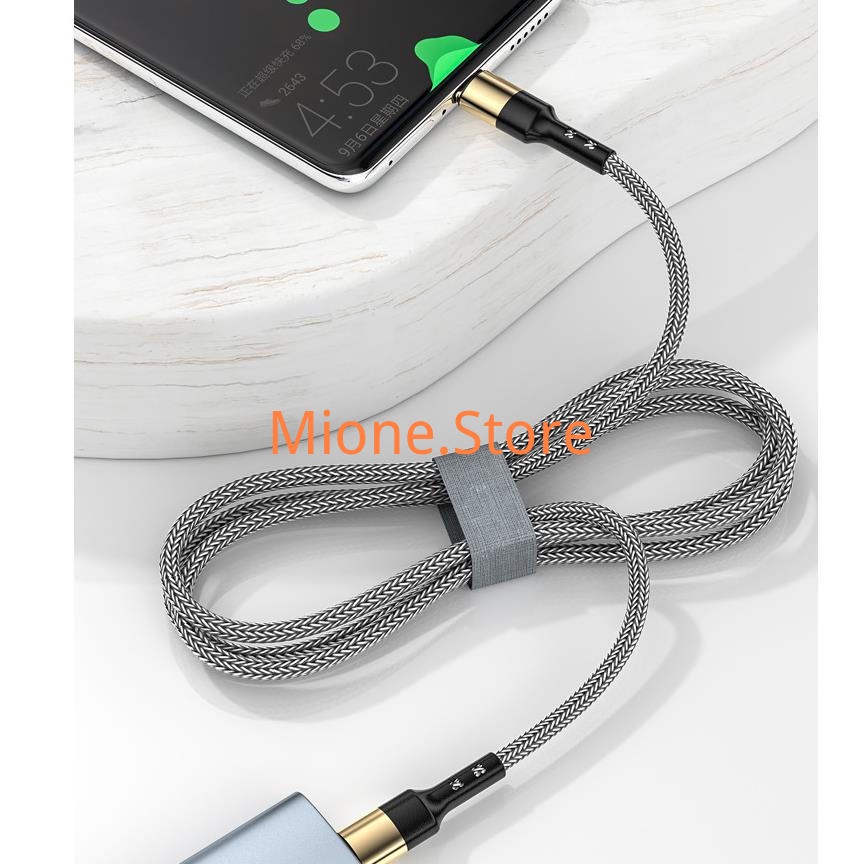 Dây cáp sạc nhanh MIONE 65W chuyển đổi Type C sang Type C QC3.0 20W 60W đầu mạ vàng dành cho máy tính xách tay Android