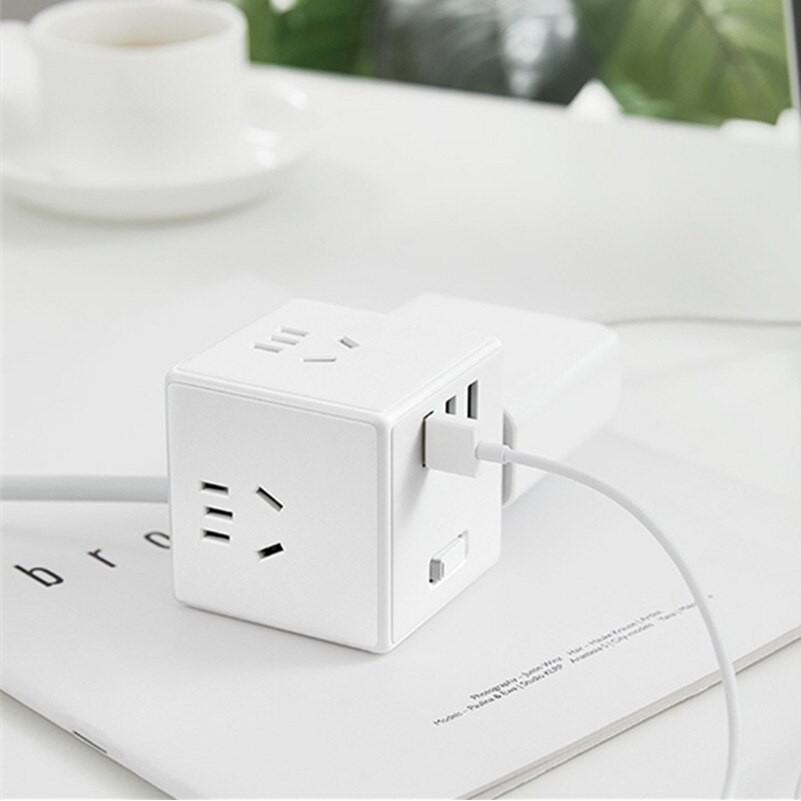 Ổ cắm điện xiaomi mijia rubik kèm 3 cổng sạc usb 18w nhanh - Ổ cắm điện thông minh xiaomi