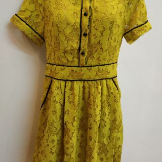 (Thanh lý nghỉ bán) Váy có cổ màu vàng Kiroko
