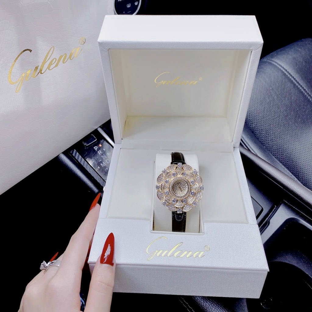 Đồng hồ nữ Gulena L1683 chính hãng mặt hoa đính đá siêu sang chảnh Full box