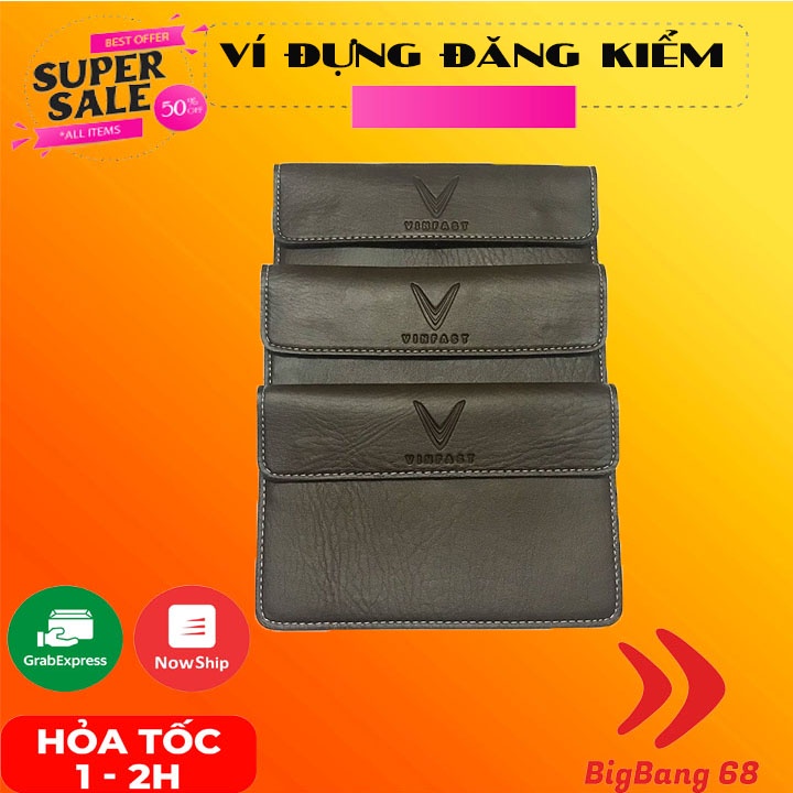 Ví da đựng đăng kiểm, giấy tờ ô tô cao cấp màu nâu,đen