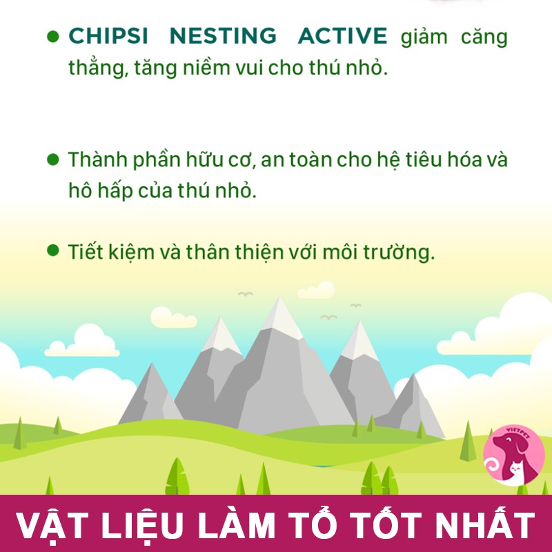 Vật liệu/ Mùn làm tổ cho hamster/sóc/nhím từ hãng Chipsi nổi tiếng số 1 Đức