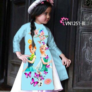 Áo dài Elsa size đại cho bé 25 kg- 45 kg