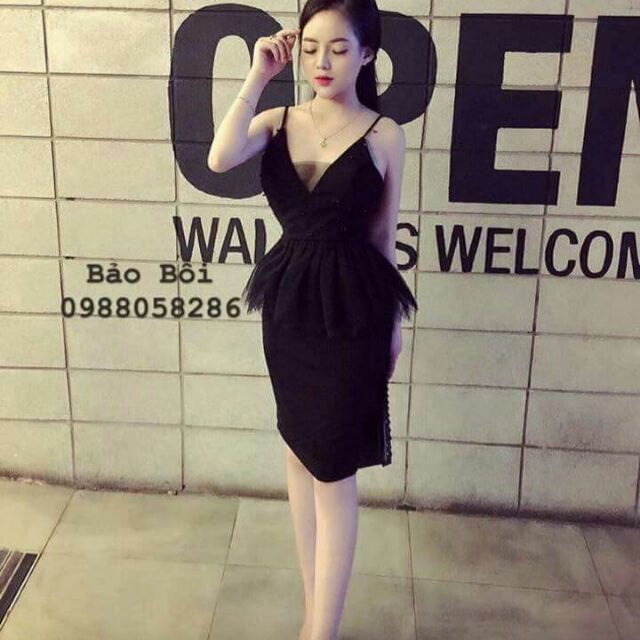 Đầm body ren pha lưới váy ôm bèo lưới