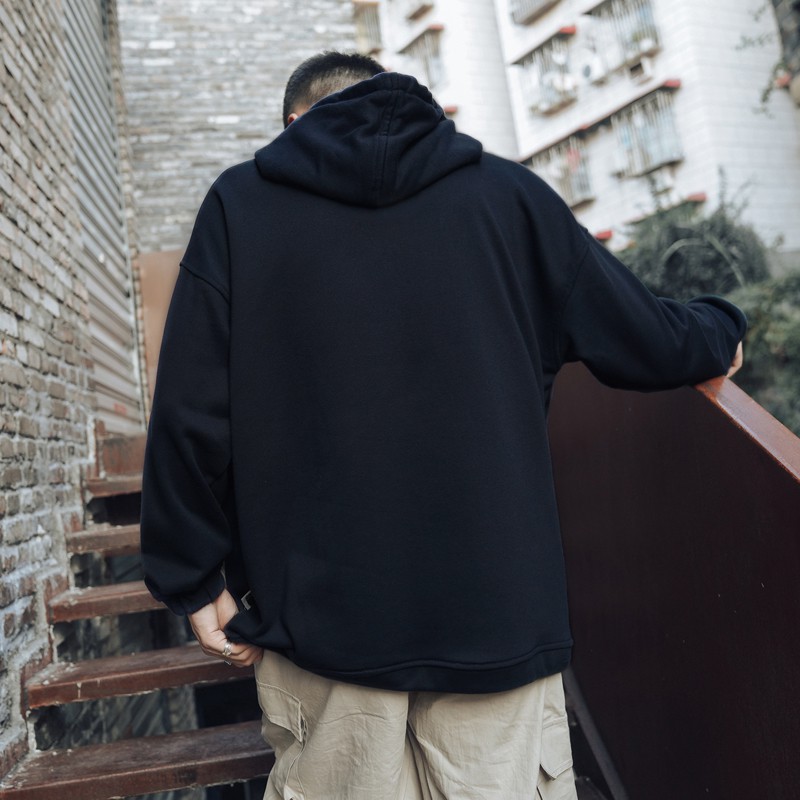 Áo Hoodie Basic Đen Trơn