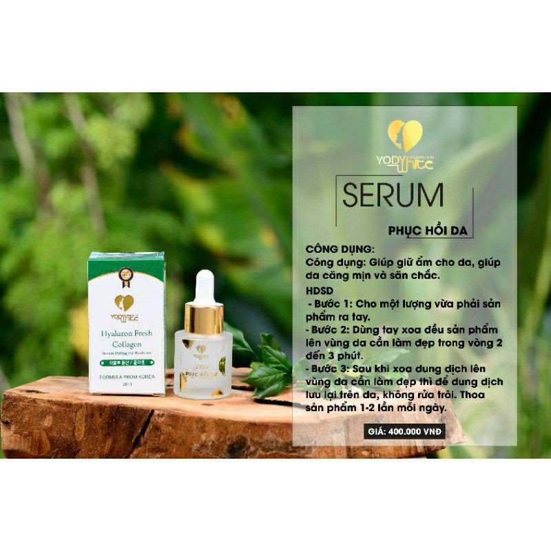 ⚡ SERUM DƯỠNG TRẮNG DA PHỤC HỒI HYALURON FRESH COLLAGEN YODY WHITE PHƯƠNG ANH MỀM MỊN DA CẤP ẨM