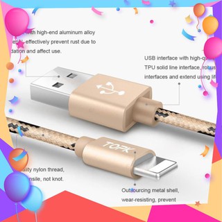 Cáp Sạc IPTOPK AN09 Cổng USB Dây Nylon 3A Bện Cho IPDài 1m-2m