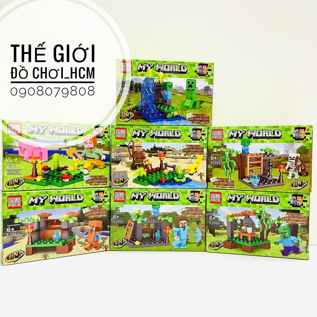 [NHIỀU MẪU] Hộp lego lắp ráp ghép hình nhân vật My Word/ Ninjutsu giúp bé sáng tạo, thông minh