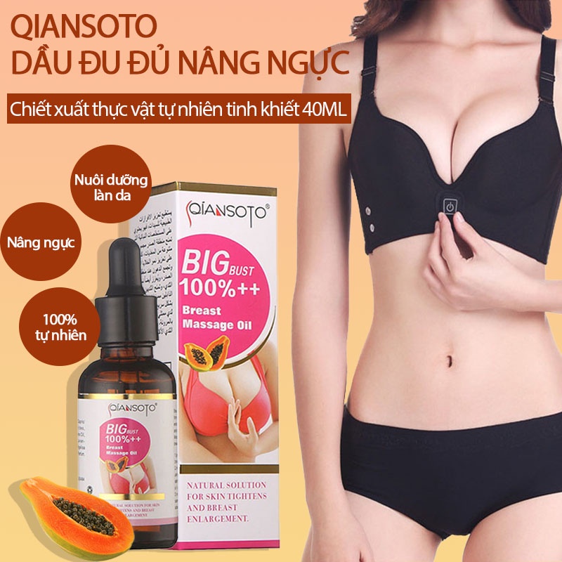 Qiansoto Tinh Dầu Nở Ngực Tăng Ngực Tăng Vòng 1 Enhancement Breast Oil Massage Upsize(40ML)()