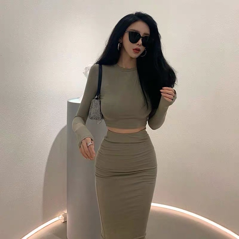 Set áo váy ôm body thể thao Ulzzang