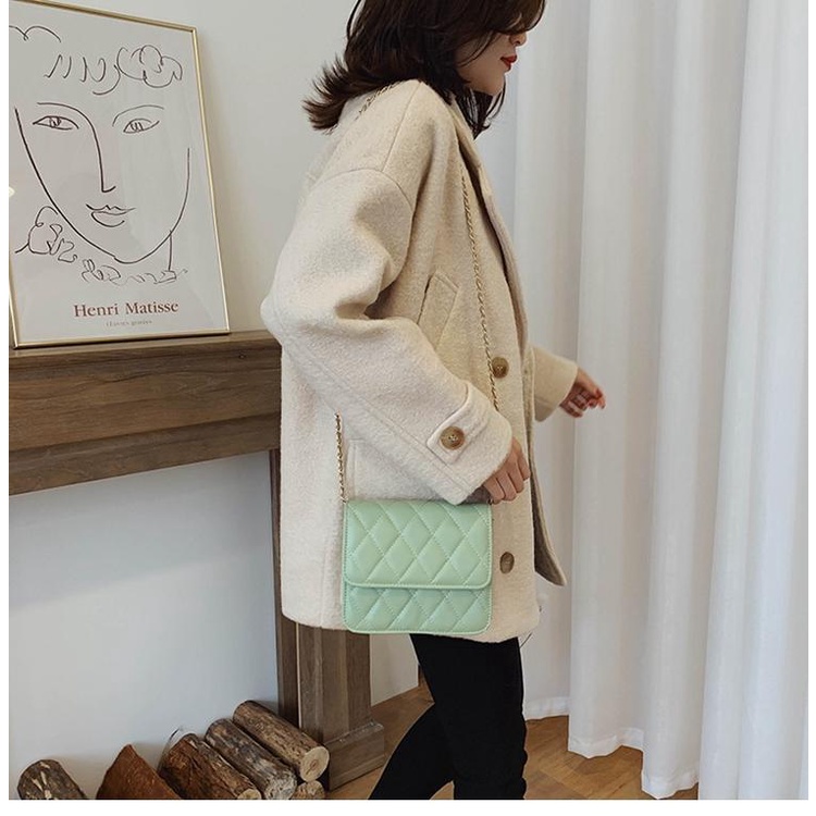 Túi đeo vai hình vuông mini chất lượng cao phong cách Pháp thời trang cho nữ