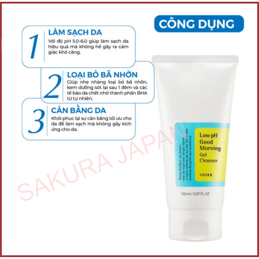 Sữa rửa mặt Cosrx Low pH Good Morning gel Cleanser  gel rửa mặt dịu nhẹ #4