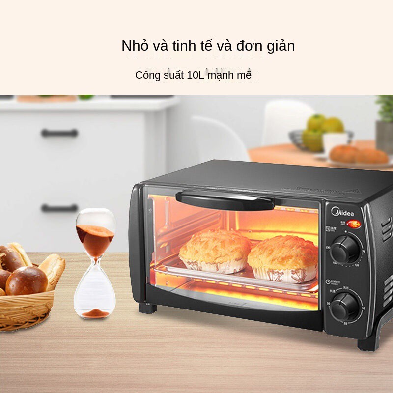 Lò nướng điện gia đình Midea T1-L101B / 108B nướng bánh quy loại núm cơ mini