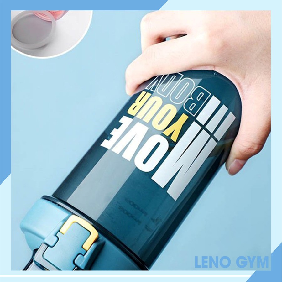 Bình Nước tập Gym, Chơi Thể Thao Thể Hình, Dung Tích 800ml, Kèm Quả Lắc Leno Gym Store