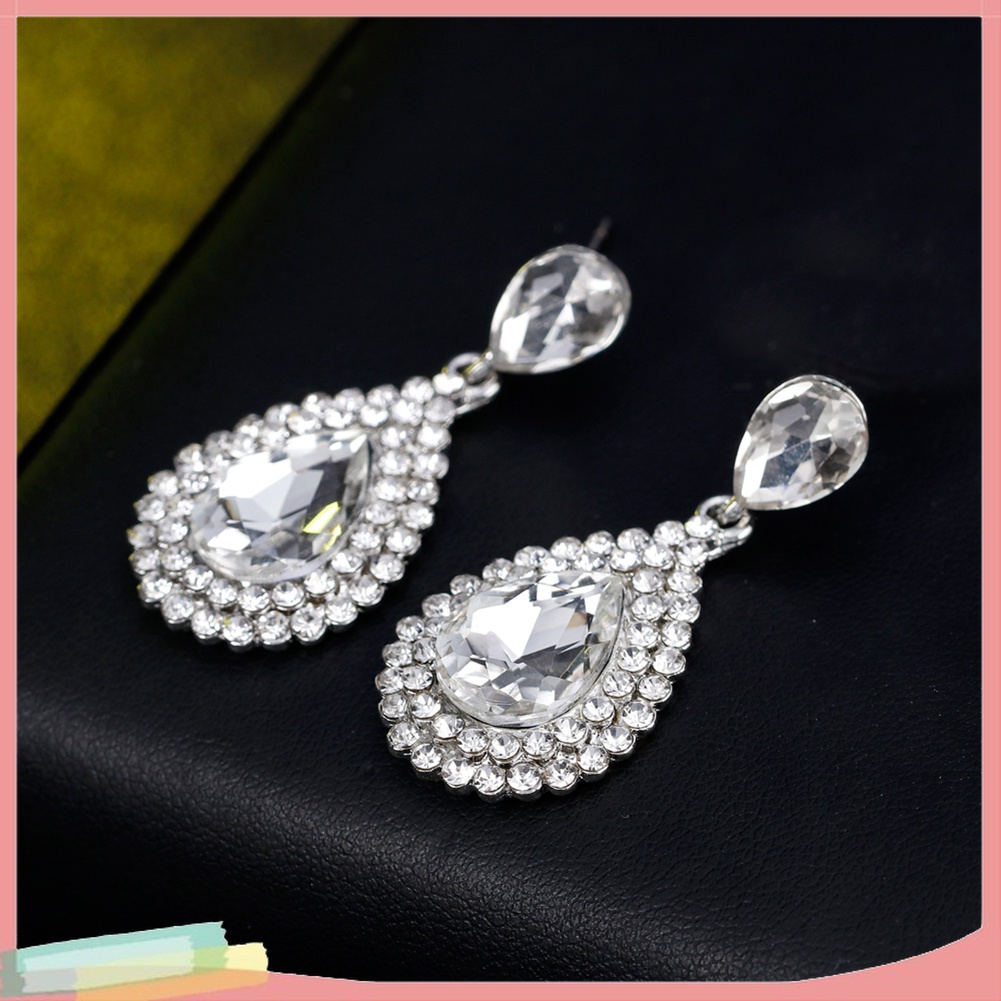 Đôi Khuyên Tai HìNh GiọT NướC ĐíNh Kim Cương Giả Sang TrọNg ThờI Trang Cho Nữ