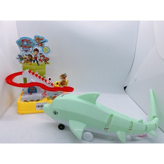 Đồ Chơi Giải Trí - Set Bộ Đồ Chơi Cún Con Leo Cầu Trượt Và Cá Mập Bơi Có Pin