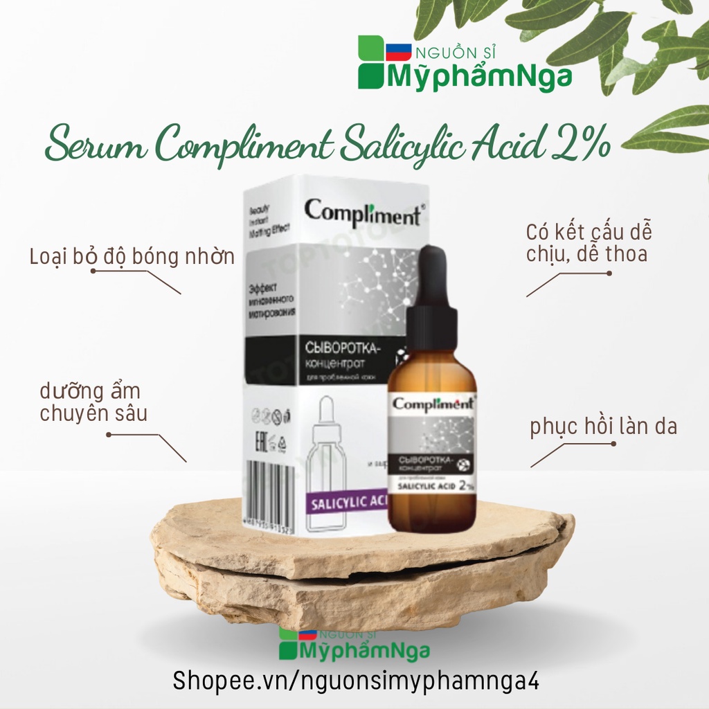 Serum Compliment Salicylic Acid 2% làm sạch sâu, giảm mụn, se lỗ chân lông, kiềm dầu