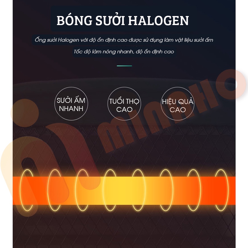Đèn Sưởi Mini Để Bàn MINAHO - Đèn Sưởi Mini Làm Ấm Phòng Ngủ, Phòng Làm Việc - Đèn Sưởi Bóng Halogen Siêu An Toàn