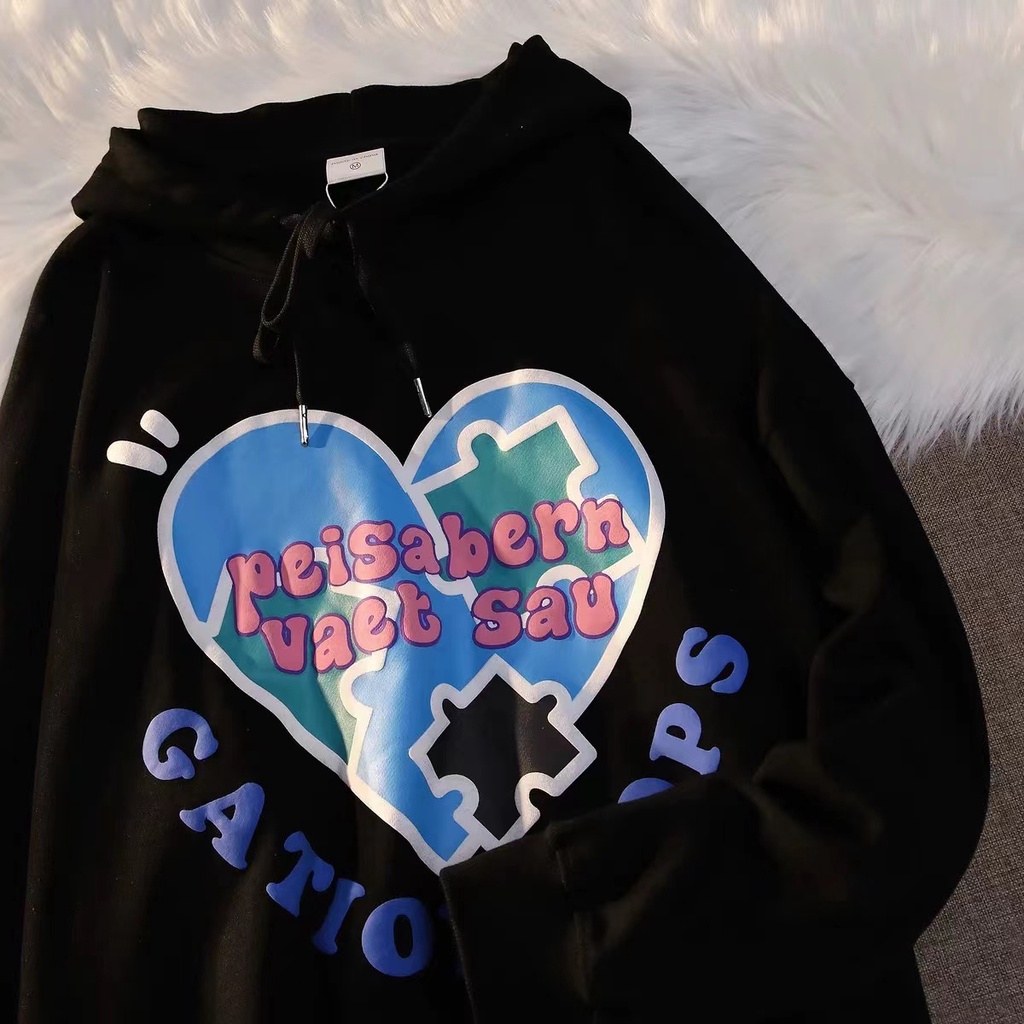 NRVP Áo Hoodie Tay Dài Oversize In Họa Tiết Phong Cách Hàn Quốc Kiểu Mới Cho Nam / Nữ