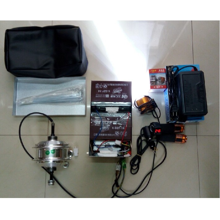 FULL THIẾT BỊ TỰ CHẾ XE ĐẠP ĐIỆN- ĐỘNG CƠ xuất xịn BÁNH SAU- tốc độ 30-35km/h, kit chế xe điện, xe chế, động cơ NAMHP