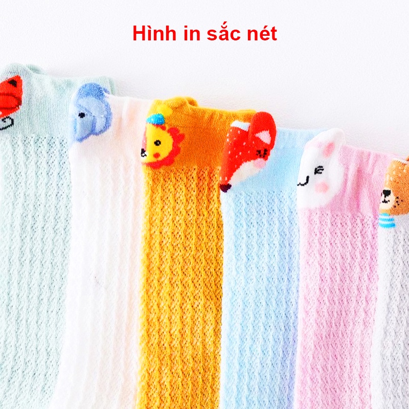 Tất cao cổ cho bé gái và bé trai 0-3 tuổi chống muỗi Baby-S, Vớ cho bé chống trơn trượt hình thú đủ màu sắc - ST019