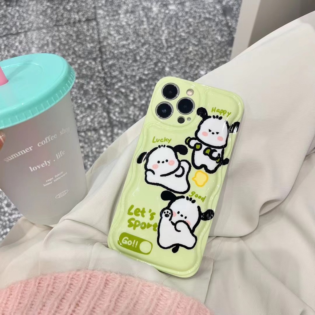 Ốp Điện Thoại Hình Chú Chó Hoạt Hình Màu Xanh Lá Cho Iphone 12 pro max 13 13 pro max11 pro max xs max xr x phone 7plus