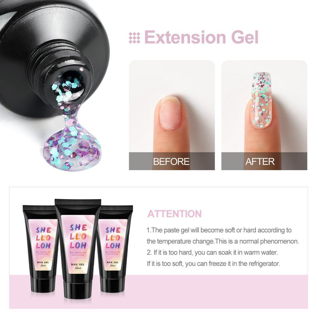 Gel Đắp Móng 30ML Nhanh Khô Không Cồn Lâu Trôi