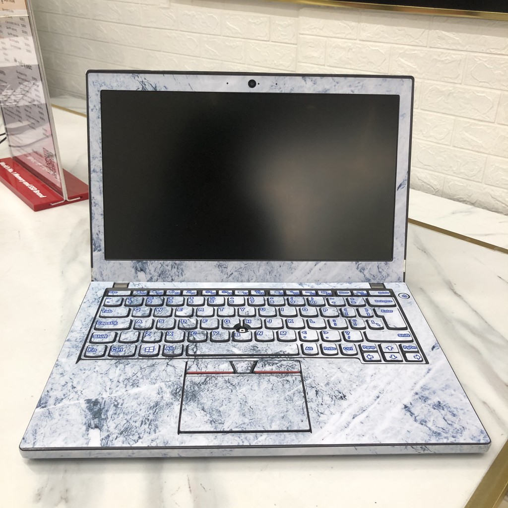 Decal Skin dán Laptop mẫu Vân đá xanh