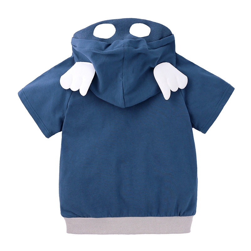 Áo hoodie MANVIN BABY tay ngắn in họa tiết siêu anh hùng hoạt hình cá tính dành cho bé trai