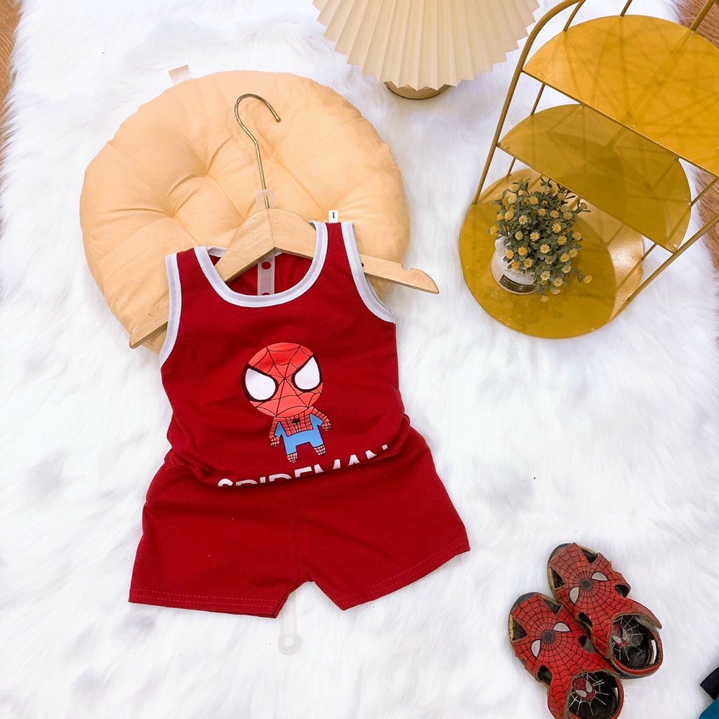 [XẢ HÀNG] Bộ Ba Lỗ Siêu Nhân Bé Trai Có Size Từ 7-19kg