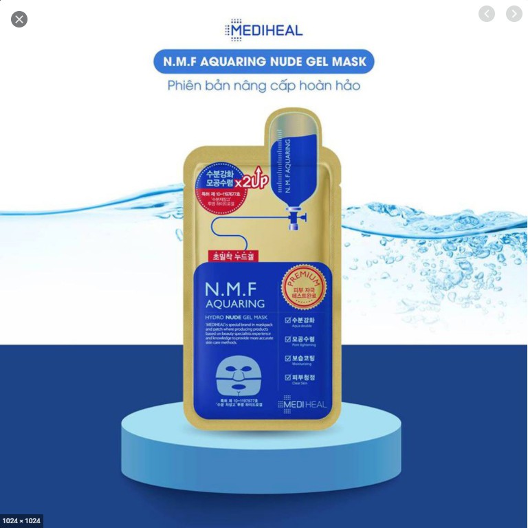 Mặt nạ cấp ẩm sâu Mediheal N.M.F Aquaring Hydro Nude Gel Mask 30g [K17] | BigBuy360 - bigbuy360.vn