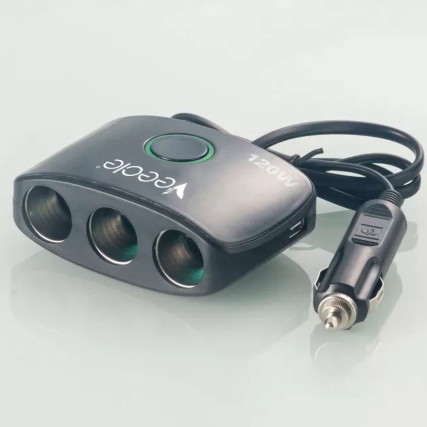 Bộ Chia Tẩu Sạc ô tô xe hơi, trang bị 3 tẩu và 2 cổng USB sạc điện thoại chính hãng 12v, 24v