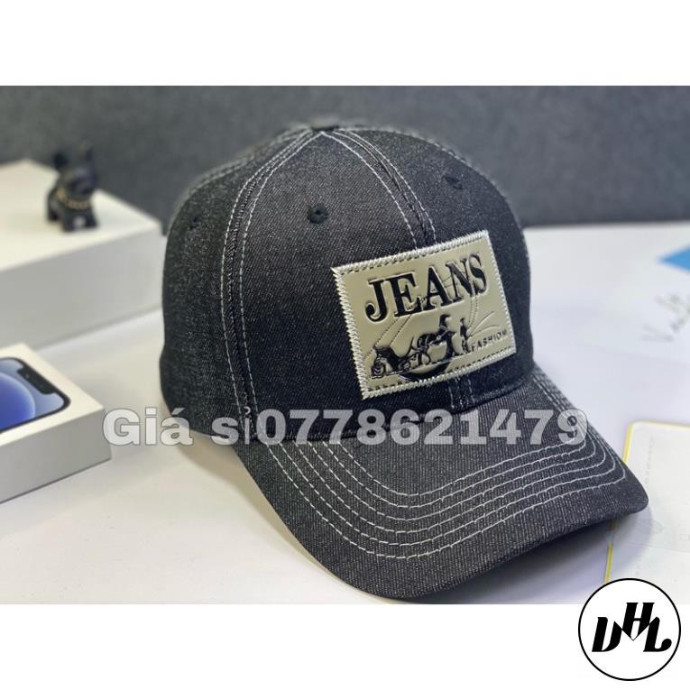 nón kết jean đen mạc vuông thời trang