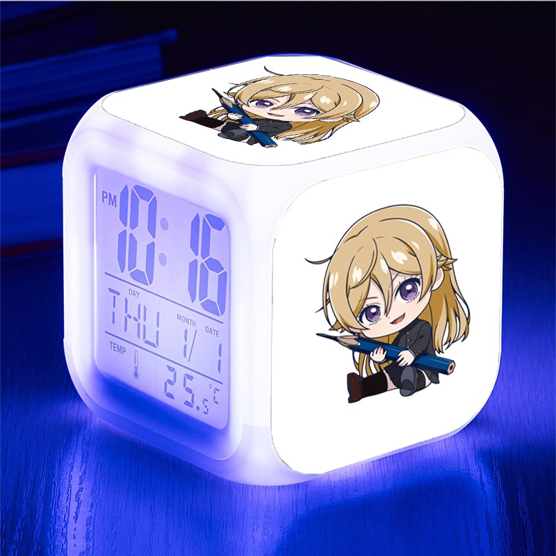 Đồng hồ báo thức để bàn in hình BLUE PERIOD anime chibi LED đổi màu