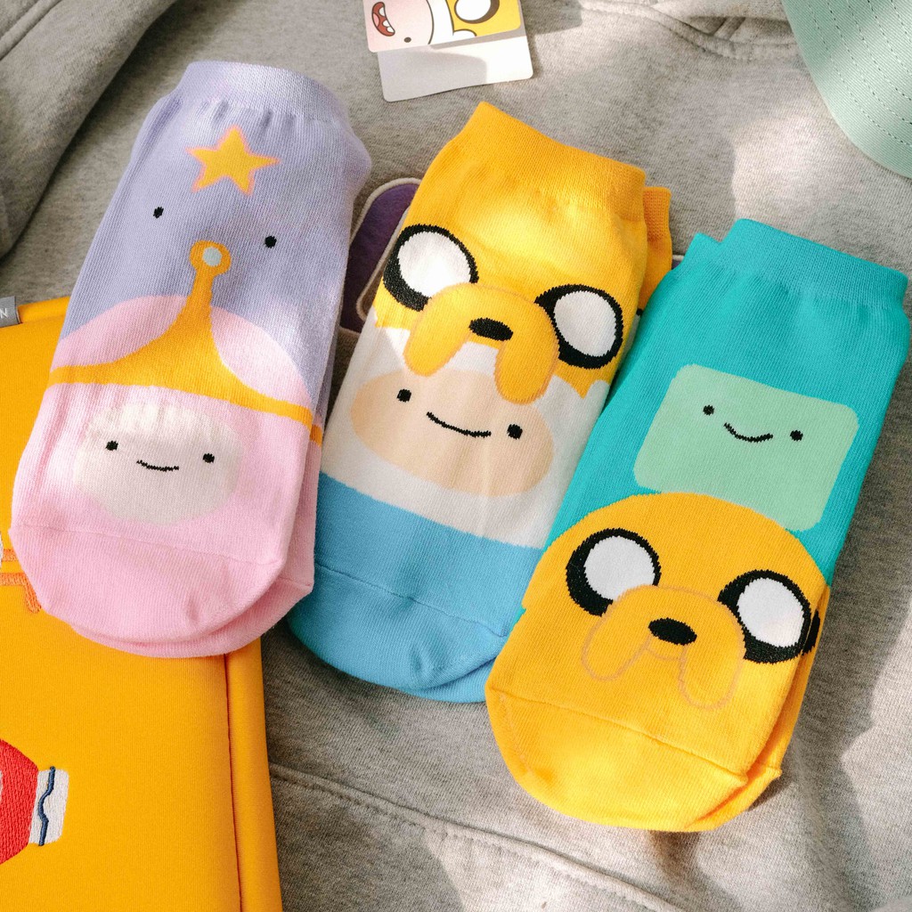 ADVENTURE TIME HUGGING - Tất vớ thấp cổ unisex nhân vật hoạt hình Giờ Phiêu Lưu, bản quyền Cartoon, nhập khẩu Hàn Quốc