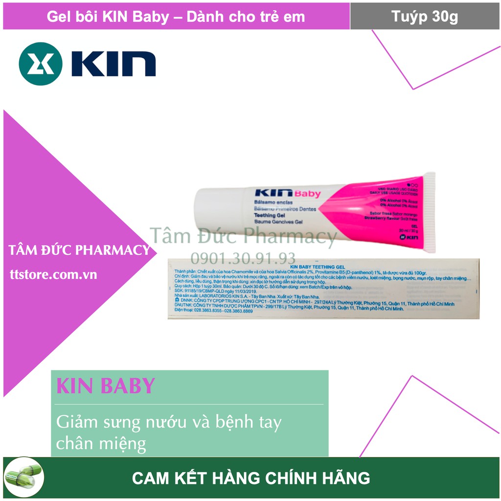 KINBABY 36g | Gel bôi giảm sưng nướu và bệnh tay chân miệng - Dùng được cho trẻ sơ sinh [KIN Baby]