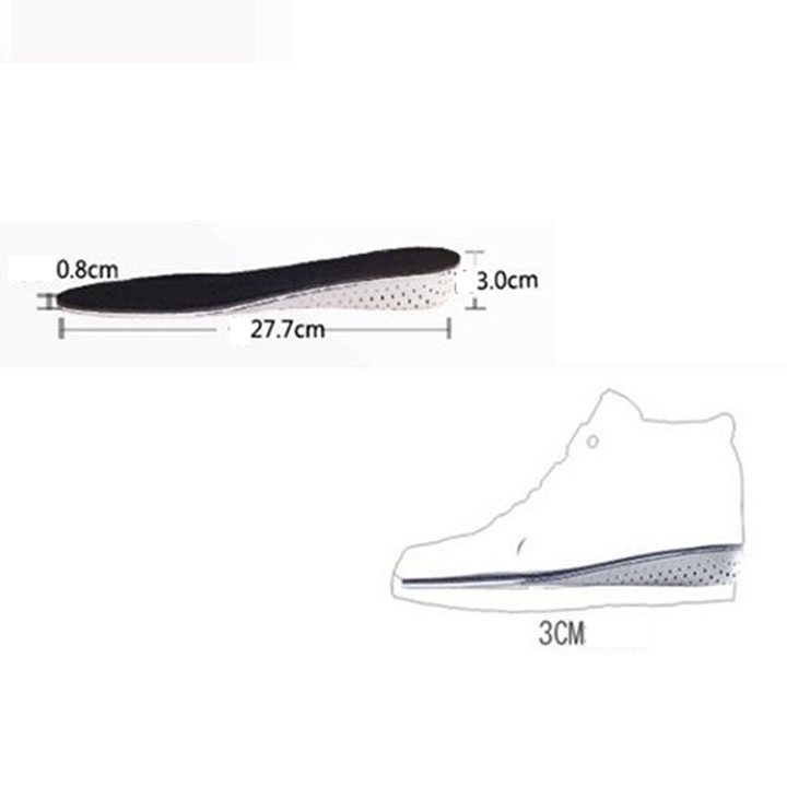 Miếng Lót Giày 4D Thoáng Khí Tăng Chiều Cao 3cm Freesize
