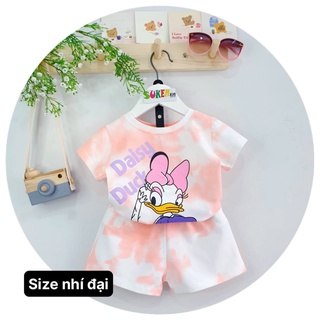 Bộ thun bé gái áo con vịt quần đùi siêu mát cho mùa hè