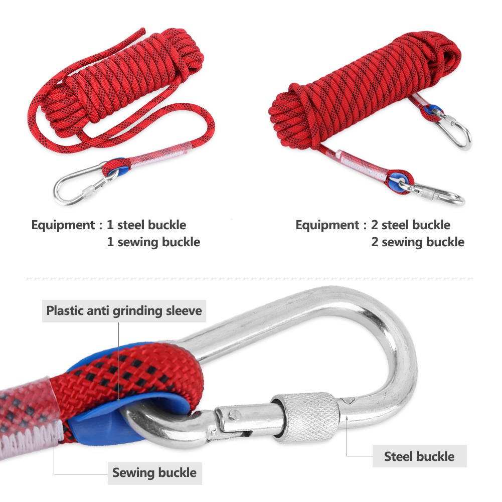 Paracord Panchute Carabiner Rope Accessory with 12mm Corad Heavy Climbing Lanyard Duty