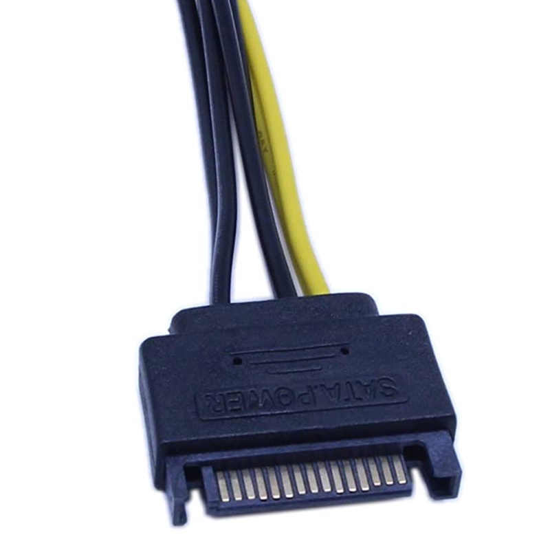 10 Cáp Nguồn PCI-E 15Pin SATA Male Sang 8Pin (6 + 2) SATA 15-Pin Sang 8 Pin 18AWG